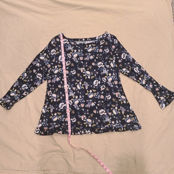 Floral Long Sleeved Top Shirt LOFT Large - Picture 1 of 6